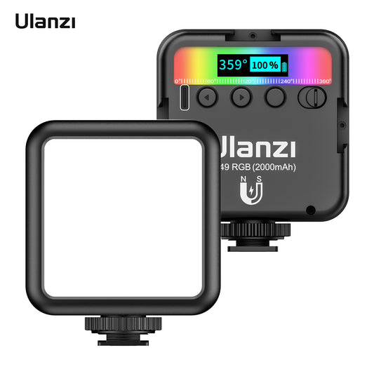 ULANZI VL49 RGB 2000mAh LED Video Light w 3 Cold Shoe