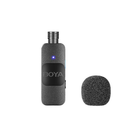 Boya V20 Ultracompact 2.4GHz Wireless Microphone System 2 Transmitter & 1 Receiver Mic Noise Cancellation - VMI Direct