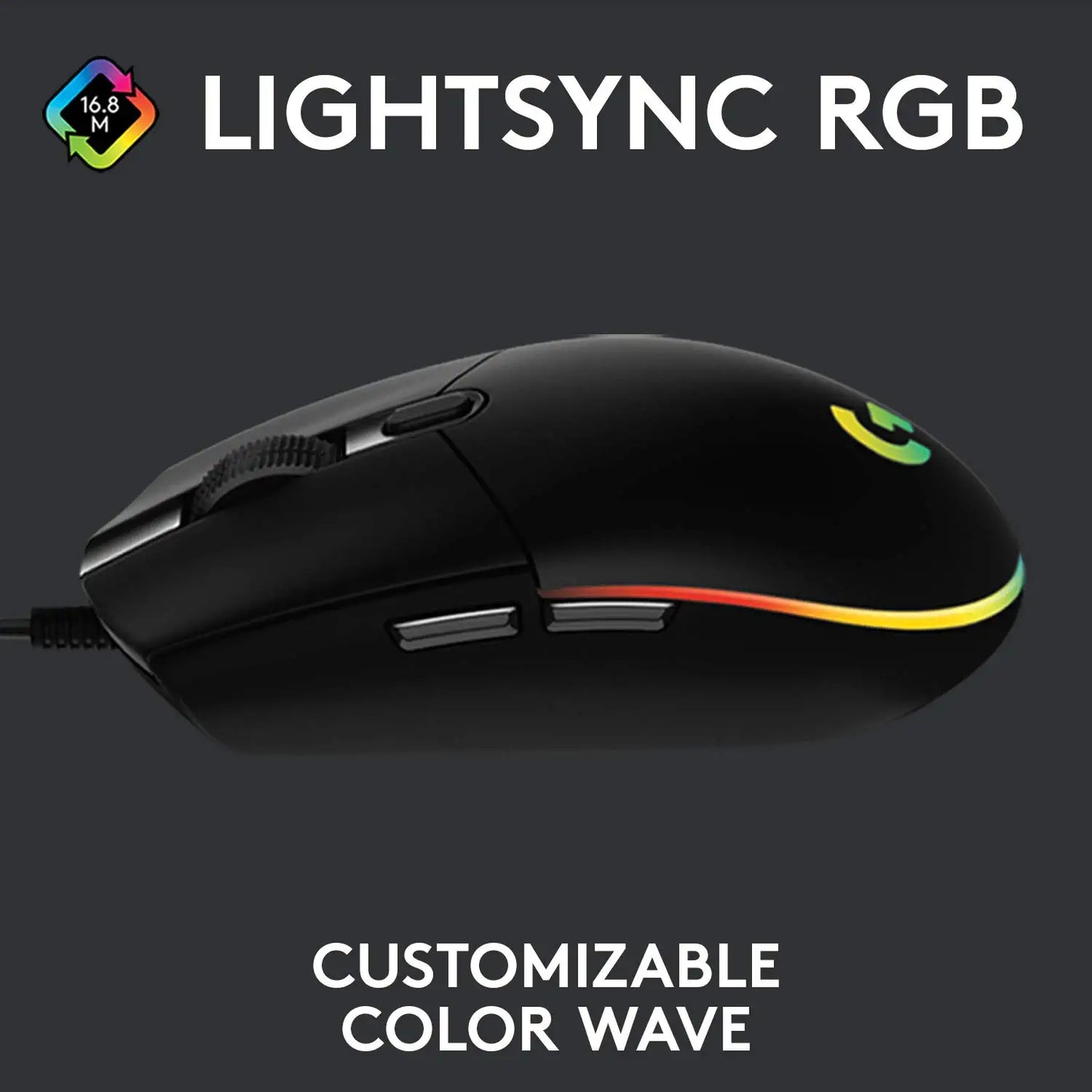 Logitech G102 Light Sync Gaming Mouse with Customizable RGB Lighting, 6 Programmable Button