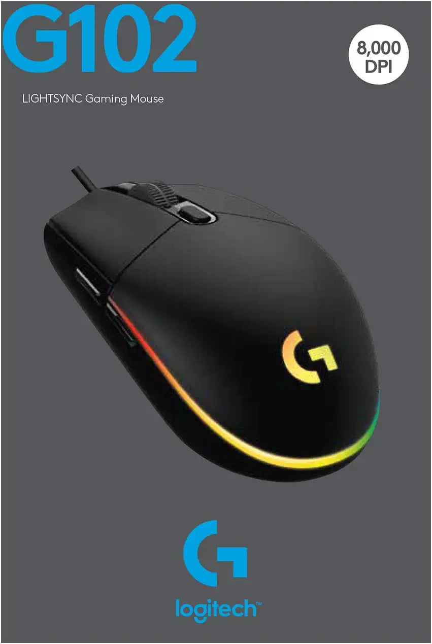 Logitech G102 Light Sync Gaming Mouse with Customizable RGB Lighting, 6 Programmable Button