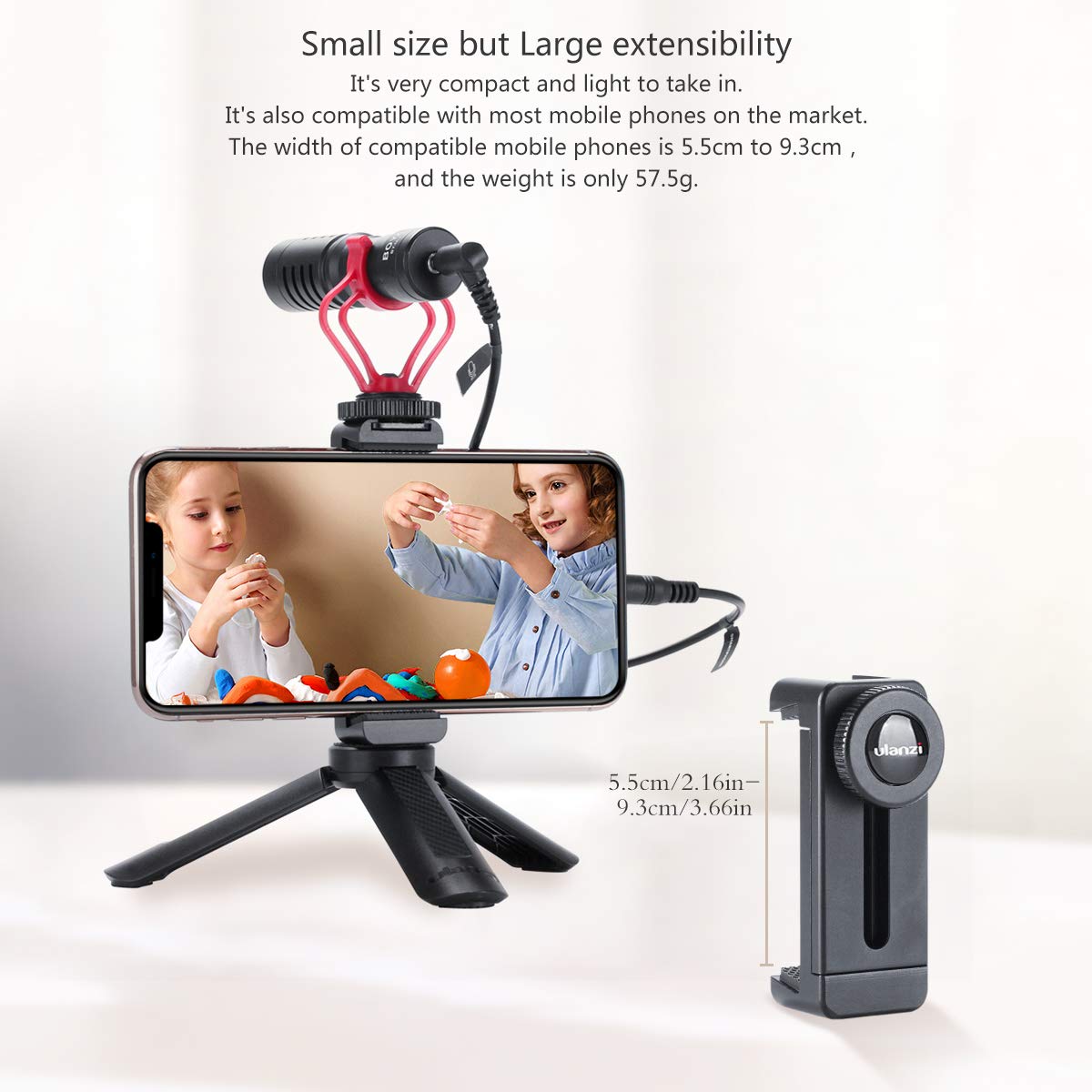 ULANZI ST-2L Vlog Phone Tripod Mount w Cold Shoe Mount VMI Direct