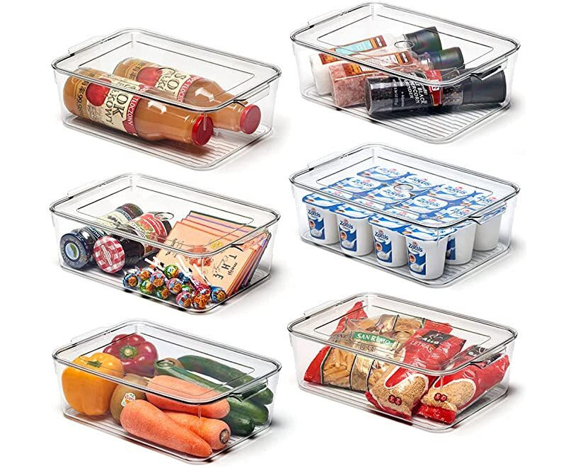 Clear Transparent Multifunctional Kitchen Refrigerator Pantry Boxes Organizer Stackable Food Storage