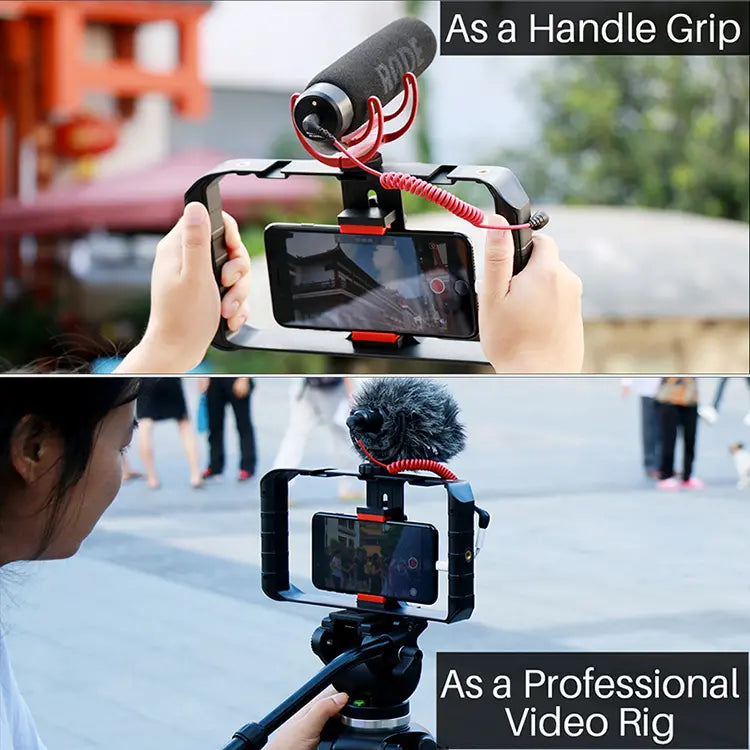 Ulanzi U-Rig Pro Smartphone Rig 3 Shoe Film making Case Handheld Phone Video Vlog Vlogging Livestream Tiktok Lighting Microphone 3 Shoe Handheld Smartphone Video Rig Film Making Vlogging Recording Case Bracket Stabilizer Compatible VMI DIRECT