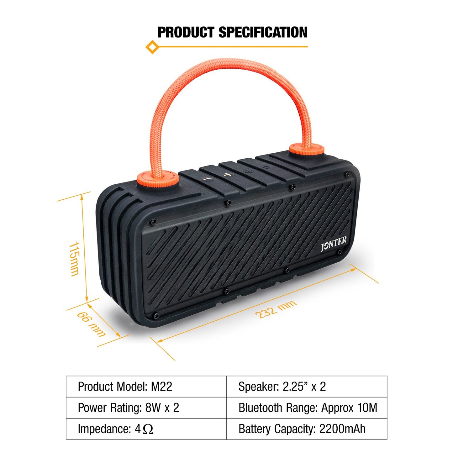 Havit M22 Sandproof and Shockproof Wireless Speaker Black