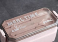 850ml Wheat Straw 2-Layer Bento Lunch Box in Pink with utensil holder and clear lid