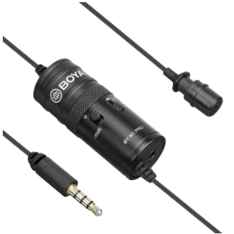 Boya BY-M1 Pro II 6m Clip-On Lavalier Condenser Microphone with 1/4 Inches Adapter