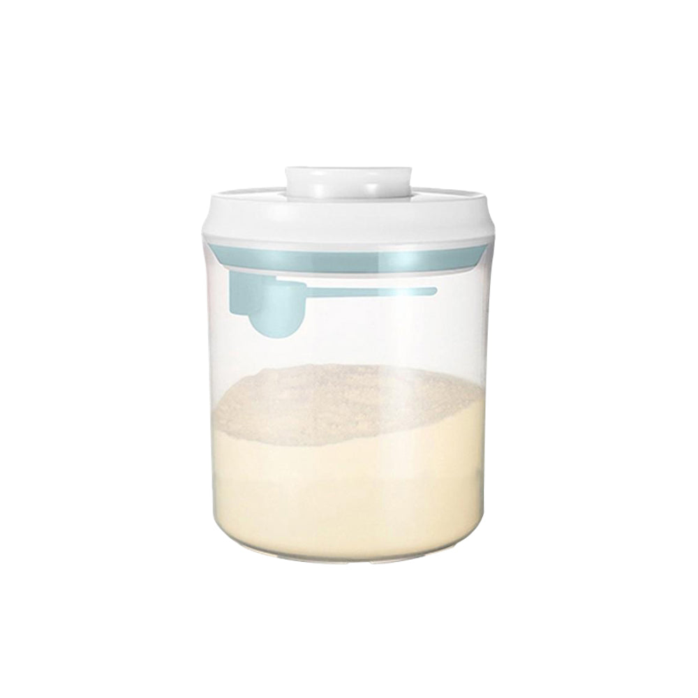 Ankou Airtight 1 Touch Button Milk Powder Storage Container with Scoop and Holder 1500ML Round &amp; Square