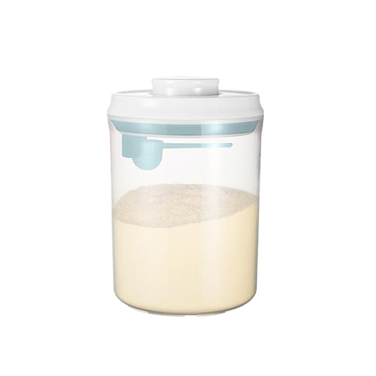 Ankou Airtight 1 Touch Button Milk Powder Storage Container with Scoop and Holder Minimalist Aesthetic Opening Pop Up Design Storage Container Insect Resistant Leak Proof Containers with Lid Airtight Baby Feeding Storage - VMI Direct