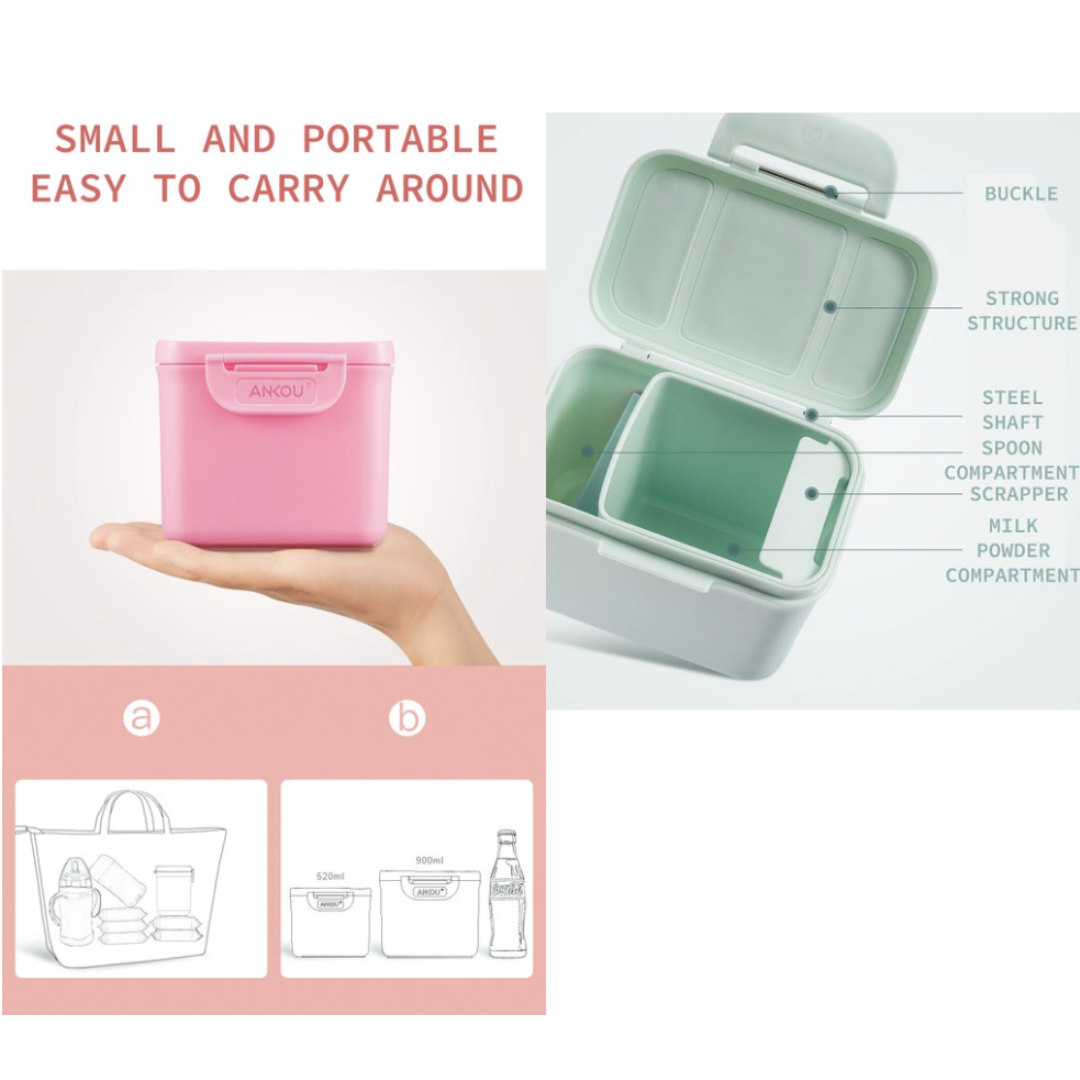 Ankou airtight container with scoop, compact design for easy portability and organized food storage