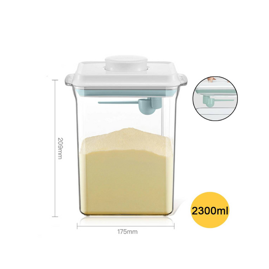 Ankou Airtight 1 Touch Button Milk Powder Storage Container with Scoop and Holder 2300ML 2500ML 4000ML  Aesthetic Opening Pop Up Design Storage Container Insect Resistant Leak Proof Containers with Lid Airtight  Baby Feeding Storage - VMI Direct