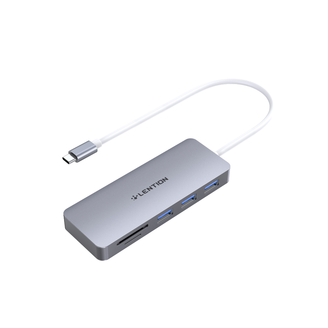 LENTION C15 3-USB C-Hub Cloud Ala Series Adapter + SD & Micro SD Card Card Reader Cloud Ala Series for Samsung Galaxy Book / Galaxy Tab Pro S / S9 / S9 Plus / S8 / S8 Plus /Lenovo Yoga 920 / Huawei Matebook