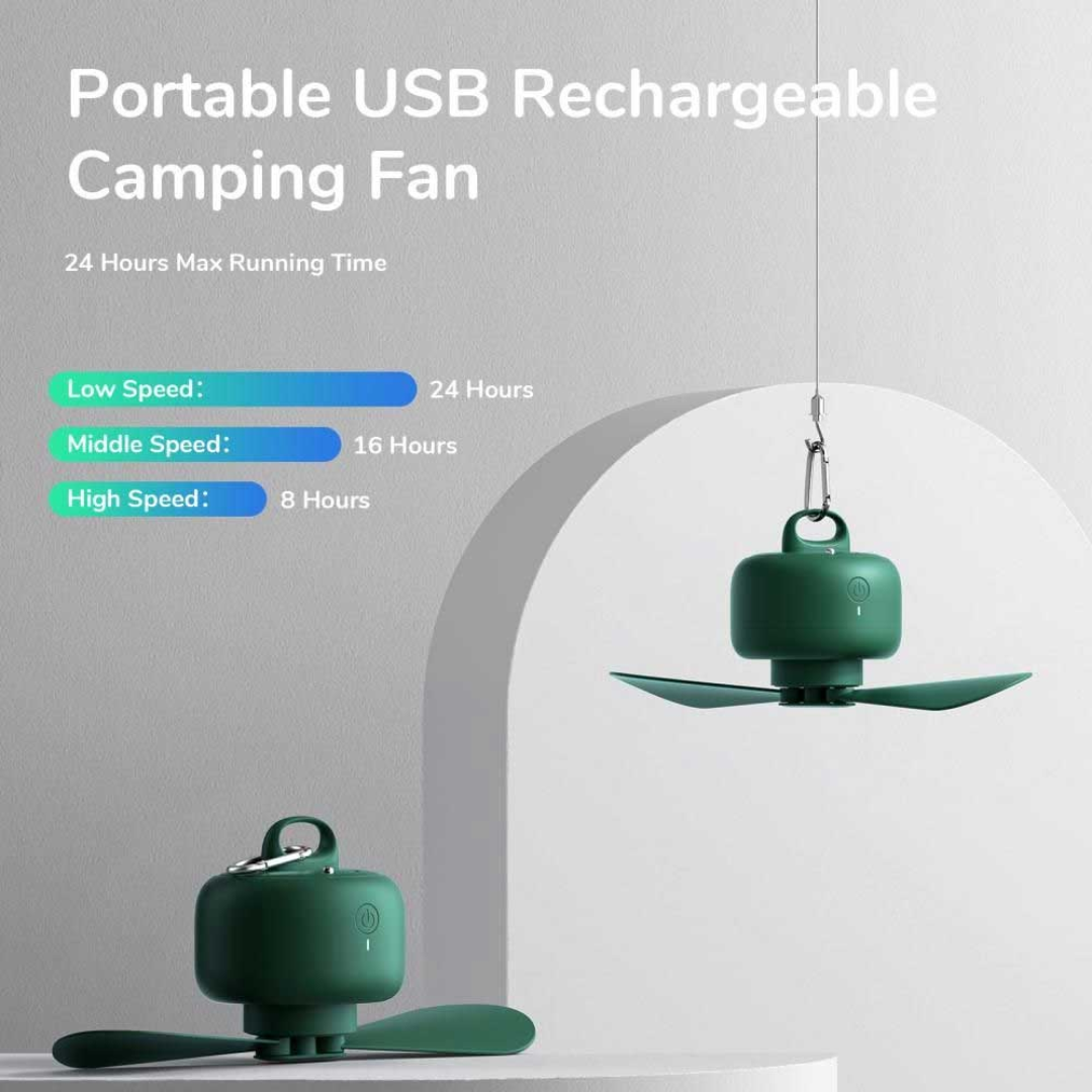 JISULIFE FA16 8000mAh Remote Control Type C USB Storage Ceiling Ultra Portable Ceiling Fan Quiet Rechargeable Electric Hanging Fan 4 Gears Wind with Remote Control for Indoor and Outdoor