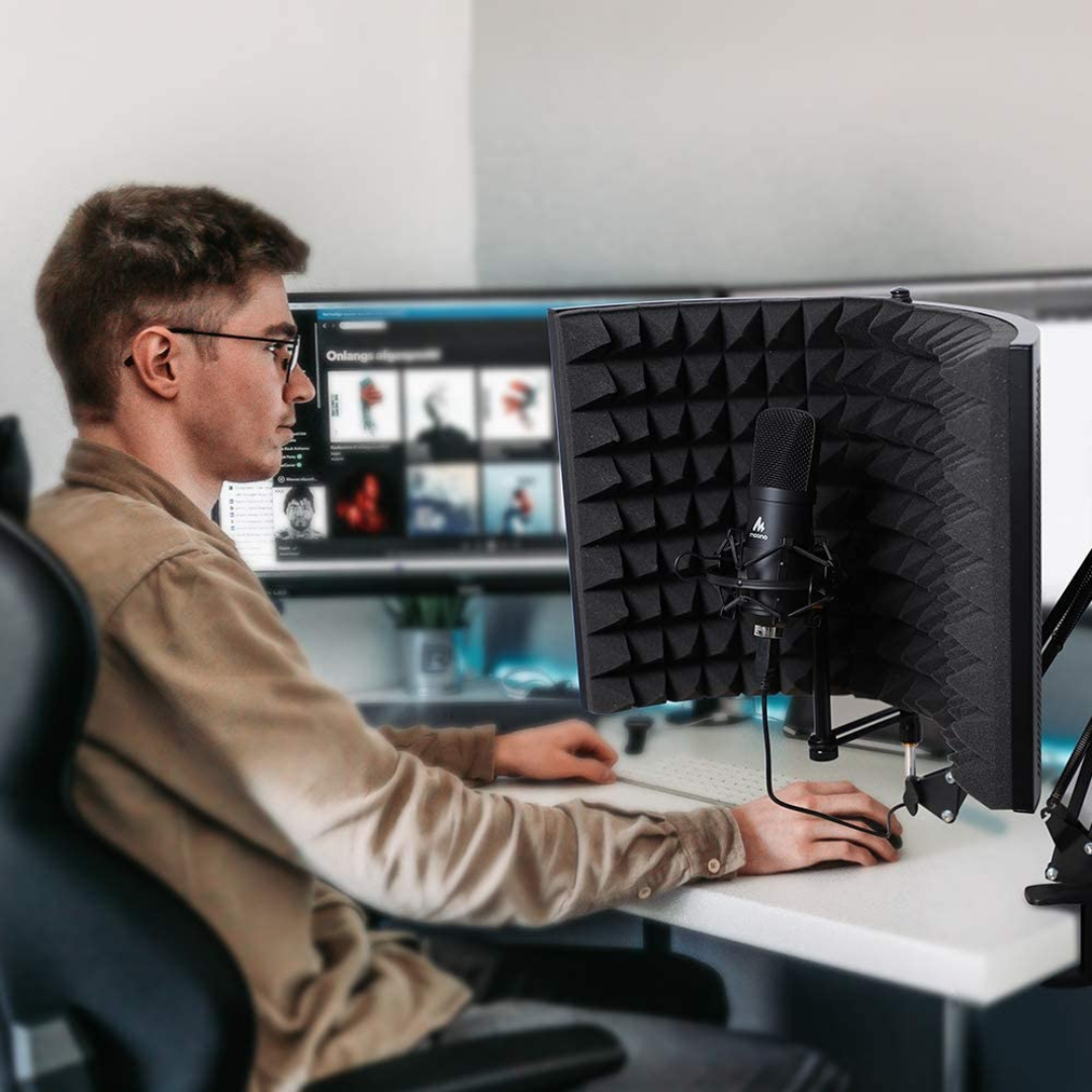 Maono AU S02 Isolation Shield Portable Vocal Booth.