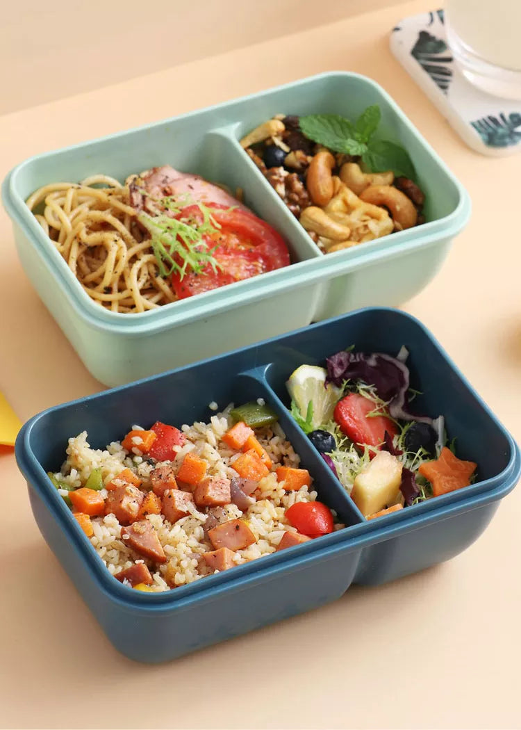 Leakproof kids microwave safe bento box with lock food container 850ml with 2 compartment