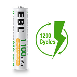 EBL LN-8122 1100mAh 1.2V AAA Rechargeable Ni-MH Battery High Quality Fast charging Battery- VMI Direct