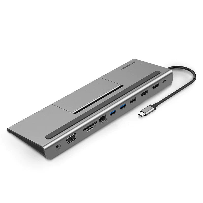 LENTION USB C Docking Station with 100W PD, 4K HDMI/DisplayPort, VGA, Ethernet, Card Reader, USB 3.0/2.0&Aux Adapter for 2016-2023 MacBook Pro, New Mac Air/Surface/Steam Deck, More(CB-C95, Space Gray)