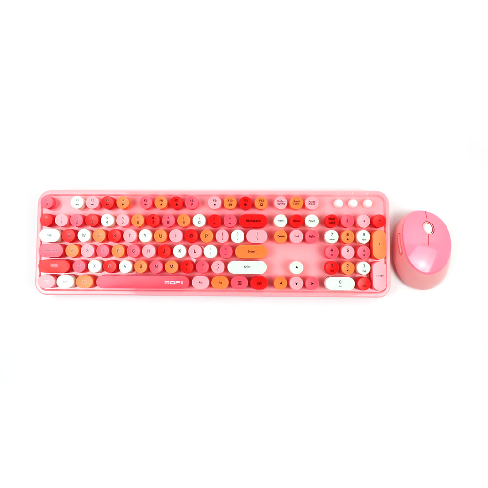 Mofii Sweet Mixed 2.4G Wireless Keyboard and Mouse Combo with Round Colorful Keycaps For PC Laptop