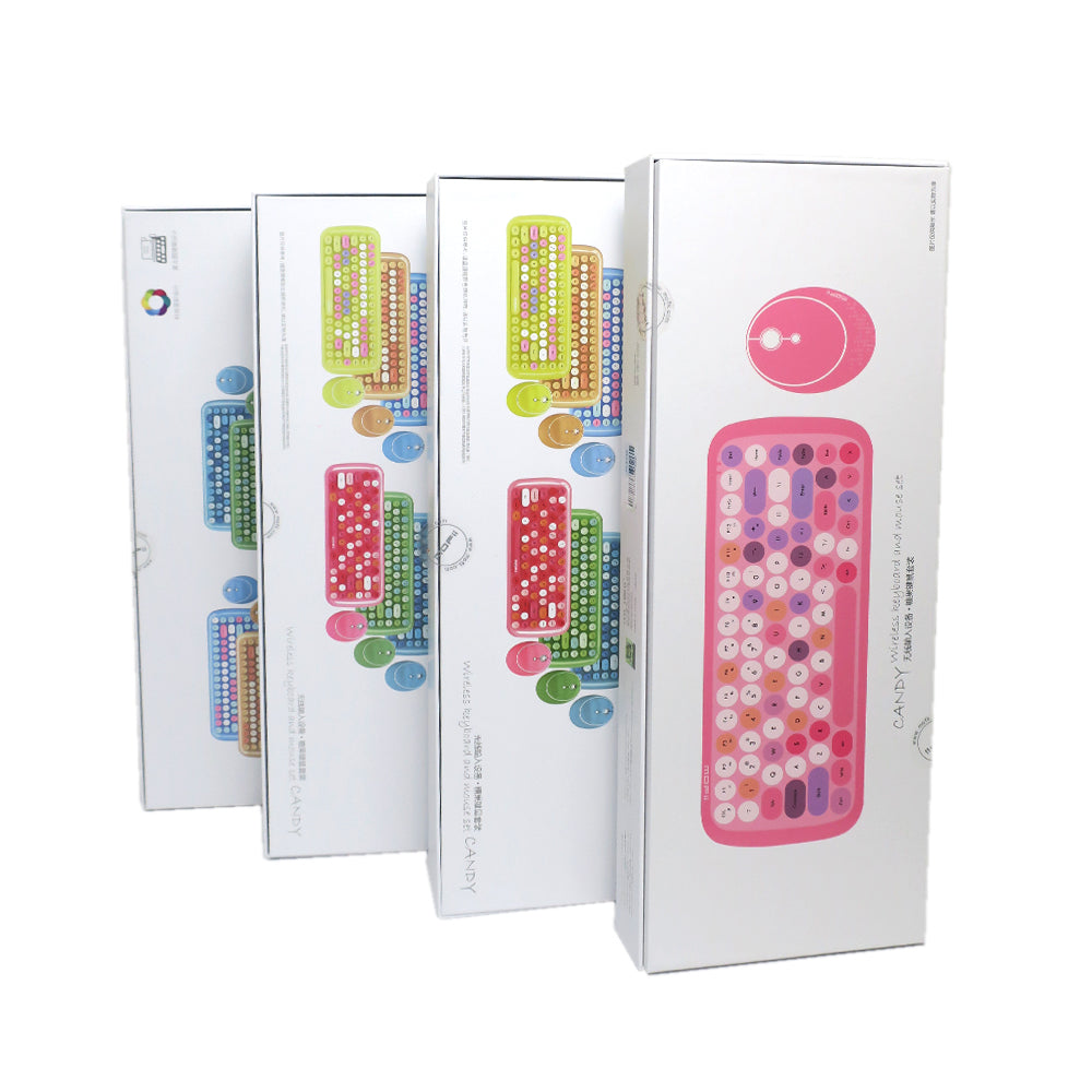 Mofii CANDY 2.4g Wireless Keyboard and Mouse Combo Colorful Mini Cute Keyboard Mouse