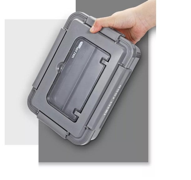 Stainless Steel 304 Leakproof Food Container Divided Lunch Box 650ml with 3 Compartment