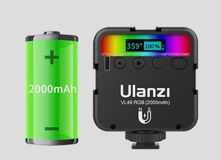 ULANZI VL49 RGB 2000mAh LED Video Light w 3 Cold Shoe