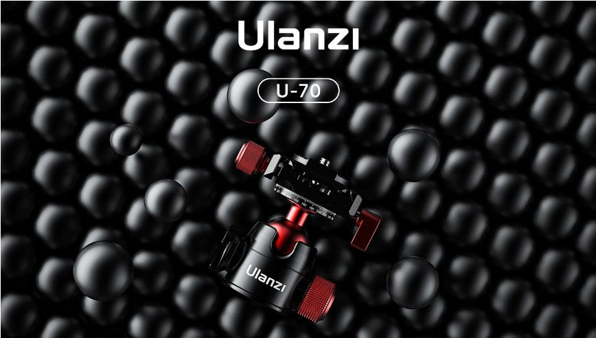 Ulanzi U-70 Metal Cold Shoe Tripod Ball Head Spherical Bracket with Quick Release Plate Double Panoramic Tripod Head for DSLR Camera Vlog Tripod Bracket Photography Mini Ball Head Dual 360° Panorama Adjusting Compatible with Arca-Swiss Peak - VMI Direct