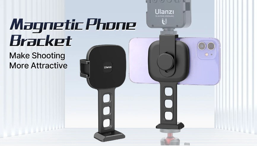 Ulanzi ST-28 Magnetic Phone Mount with Cold Shoe and 1/4-inch Tripod and Stand Adapter for Photography and Vlogging Support Horizontal and Vertical Shooting Magnetic Phone Holder Magnetic Phone Mount Holder For Iphone 12 13 With Magsafe Vertical Shooting