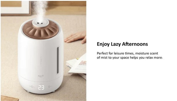 Deerma F600 Ultrasonic Humidifier 5L Three Gear Touch Temperature Intelligent Mist Maker Timing Function Ultrasonic Humidifier Touch Version Air Purifying  Safe Automatic Shutdown Mode, With LED VMI