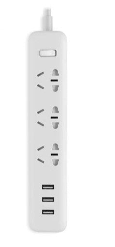 Xiaomi Smart Electronic Power Strip Socket 2.1A Fast Charging 3 USB 3 Sockets Standard Plug Interface Extension Adapter Non-slip Pads Subtle White LED Light Indicator Novel Plug Design Pencil Case Sized Power Strip Small And portable Power Strip - VMI