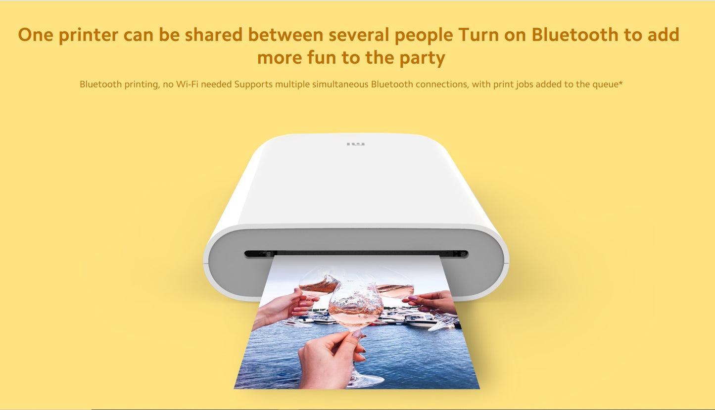 Xiaomi Pocket Photo Printer Small Portable Smart HD Polaroid Wireless Mobile Phone Photographic Paper Printing Mini Portable Thermal Printer Zink Inkless Mijia AR Pocket Photo Printer Wireless Bluetooth-compatible Printing Machine - VMI Direct