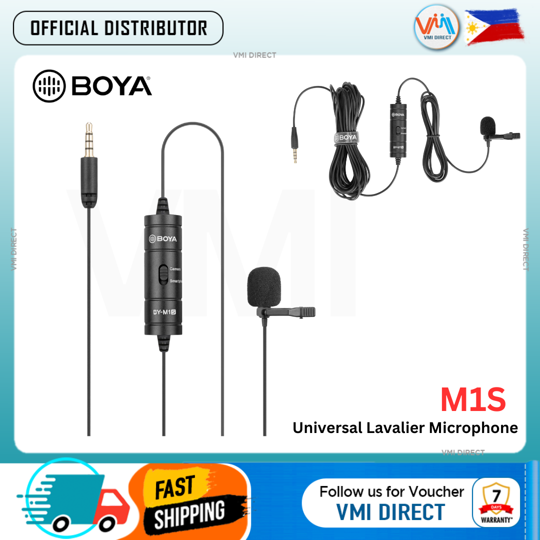 Boya M1S Universal Lavalier Microphone Condenser Mini Portable Clip-on Lapel Microphone