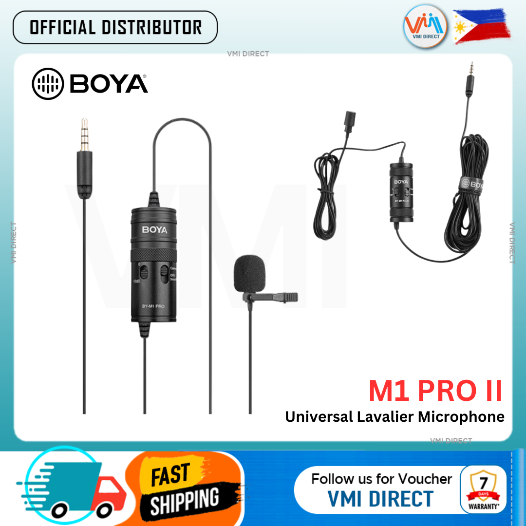 Boya BY-M1 Pro II 6m Clip-On Lavalier Condenser Microphone with 1/4 Inches Adapter