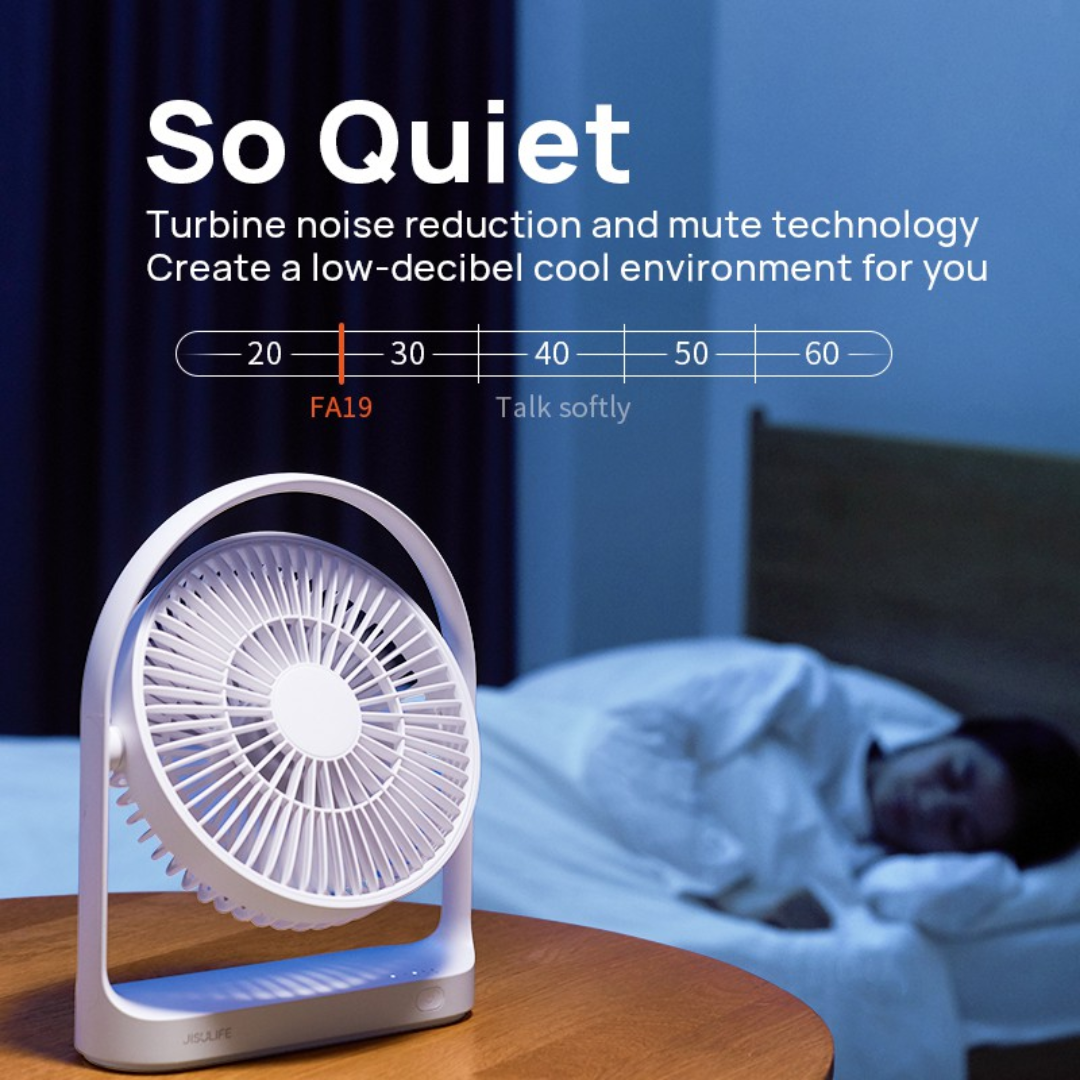 JISULIFE Portable Desk Fan USB Rechargeable FA19 4000mAh Ultra