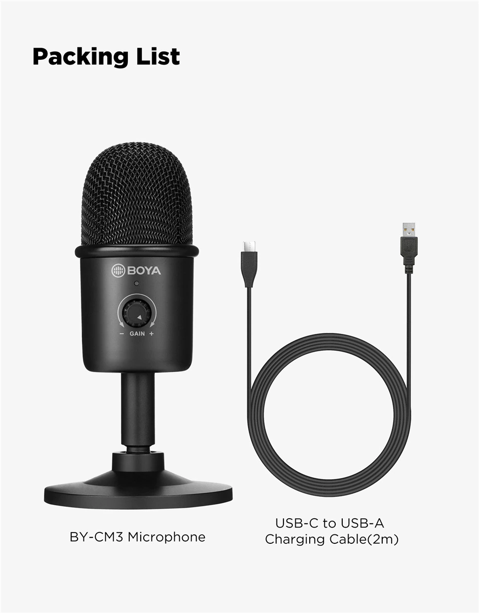 BOYA BY-CM3 USB Condenser Desktop Microphone  With Recording for  Laptop and Deskstop