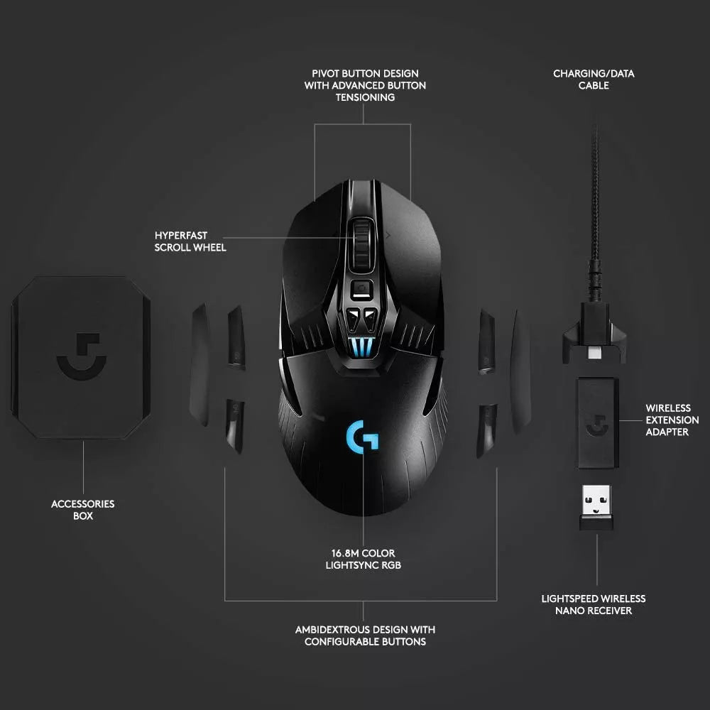 LOGITECH G903 LIGHTSPEED WIRELESS GAMING MOUSE WITH HERO SENSOR