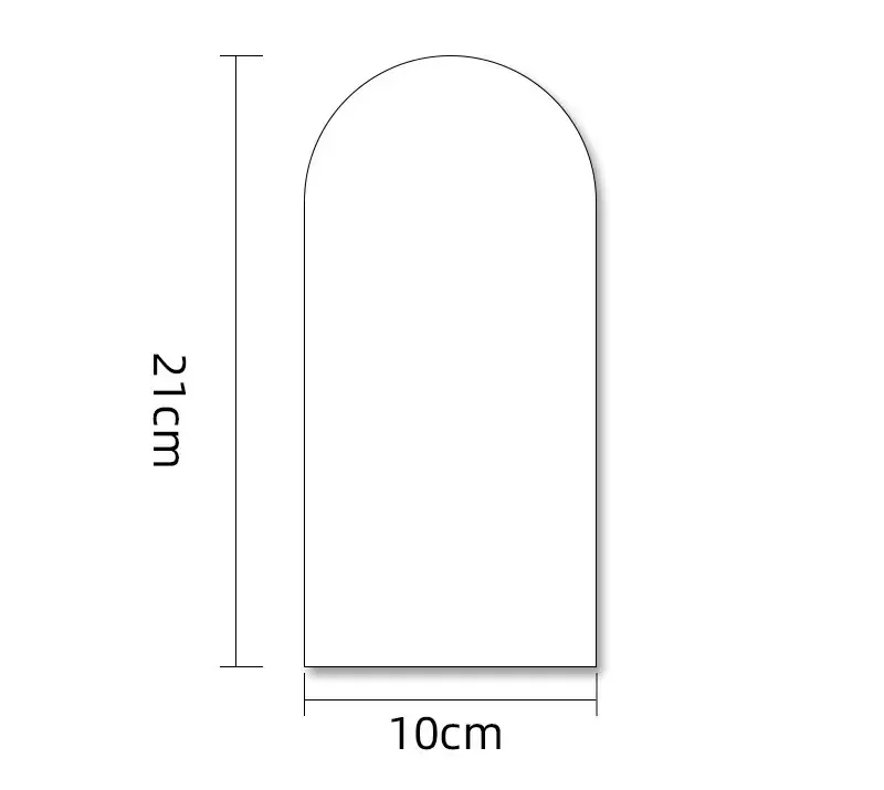 VMIDirect Acrylic Mirror Props in a unique shape measuring 21cm by 10cm for creative displays
