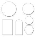 Set of Acrylic Mirror Props in various shapes including circles, hexagon, rectangle for decorative use