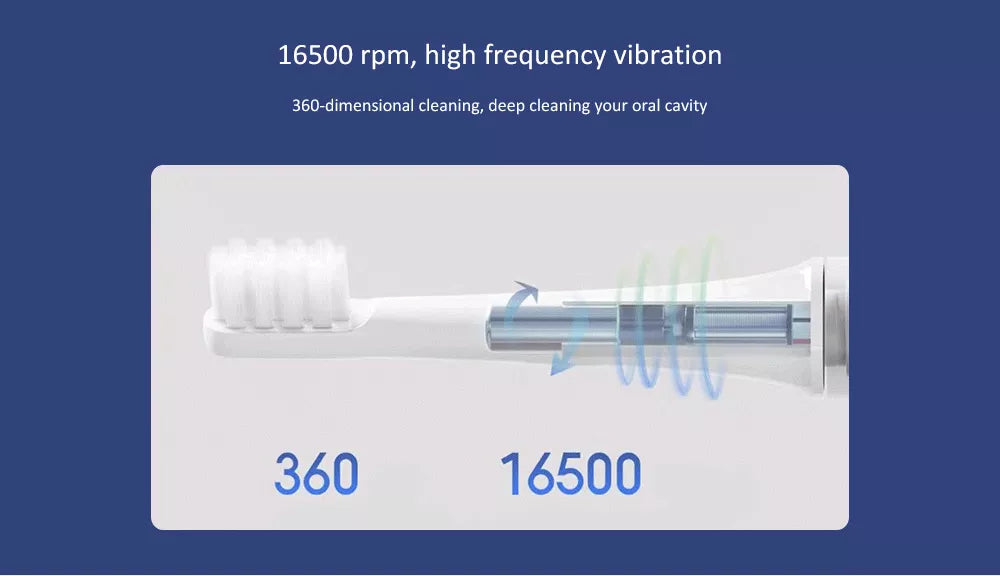 VMIDirect Adult Automatic Tooth Brush with 16500 rpm high frequency vibration for deep oral cleaning