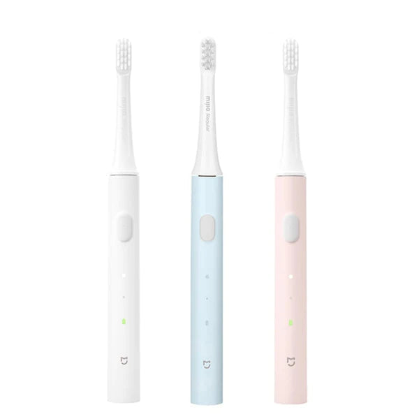Set of VMIDirect Adult Automatic Tooth Brush in white, blue, and pink colors for effective oral care