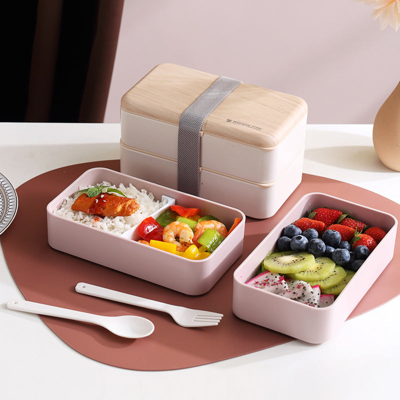 Japanese Style Eco Friendly Portable Plastic Bento Lunch Box 1200ml and 2 Layers