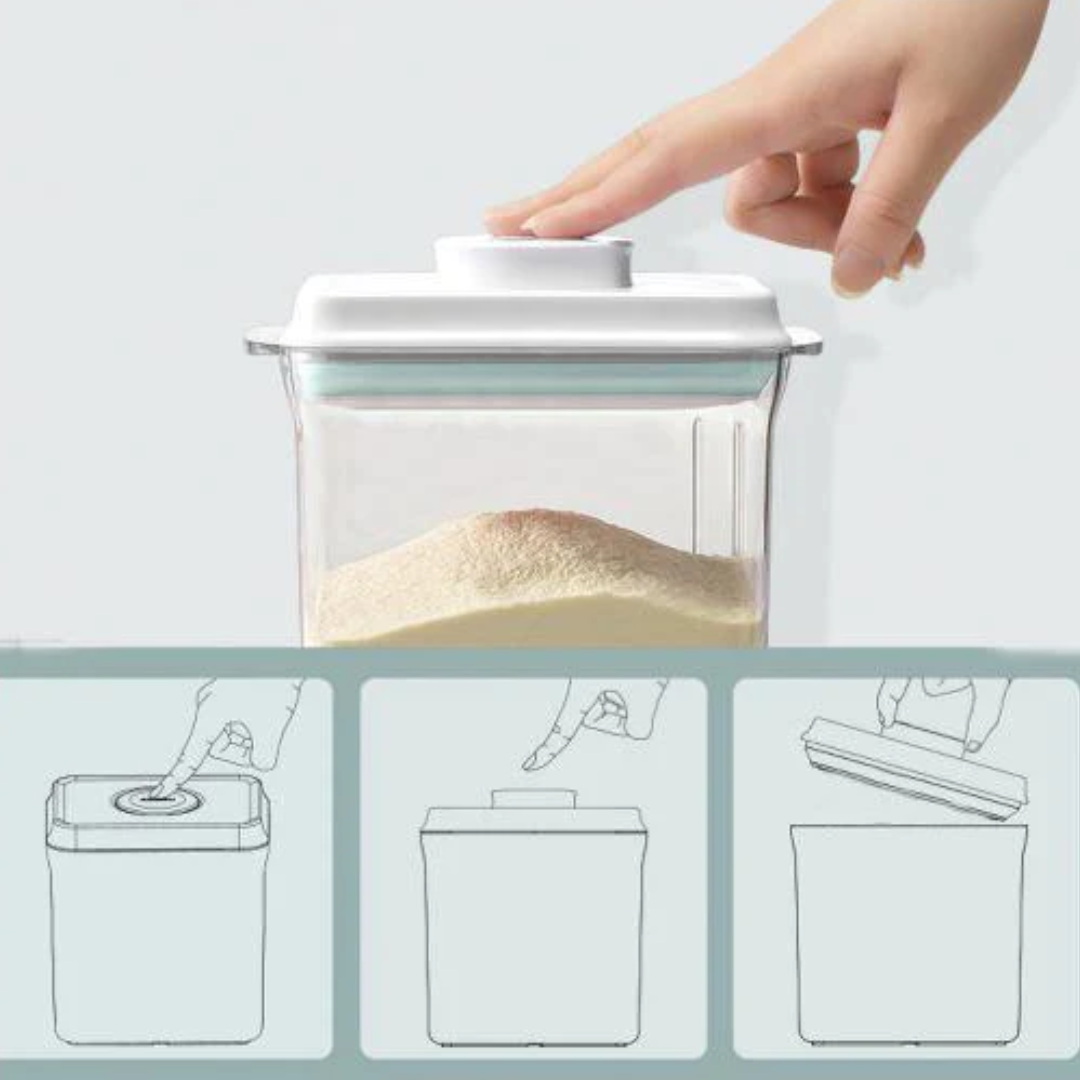 Airtight Food Jar with a clear design and a secure lid, ideal for keeping ingredients fresh
