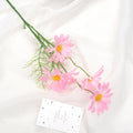 Artificial Flowers Silk Pink Daisy Stem with Realistic Petals for Home Decor