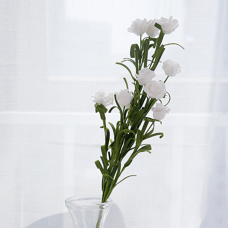 Artificial Flowers Silk in a vase with realistic white blooms for elegant home decor