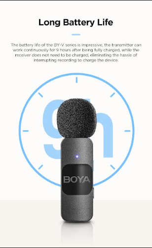 Boya V20 Ultracompact 2.4GHz Wireless Microphone System 2 Transmitter & 1 Receiver Mic Noise Cancellation - VMI Direct