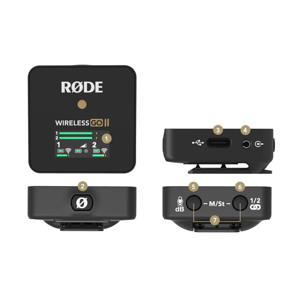 Rode Wireless GO II Single Compact/ dual Digital Wireless Microphone System/Recorder (2.4GHz, Black)