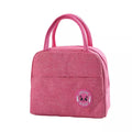 Pink Bento Lunch Bag Insulated with durable material and easy-to-carry handles for meal mobility