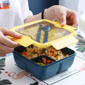 1100ml Plastic Bento Lunch Box with a clear lid and colorful meal compartments for easy packing