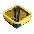 1100ml Plastic Bento Lunch Box with a Yellow Lid and Blue Base for convenient meal storage