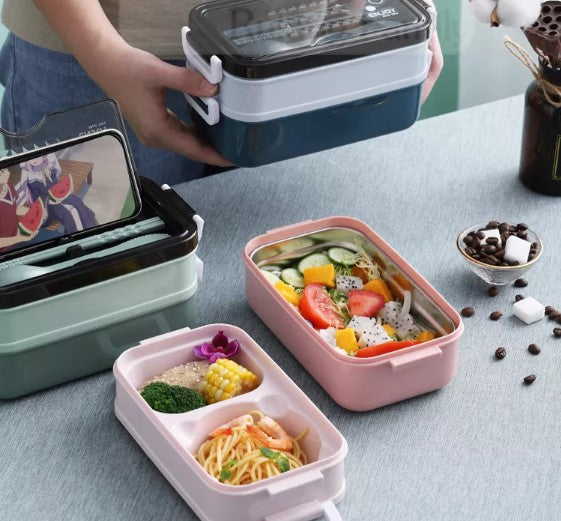 VMIDirect bento lunch box set featuring multiple colors and compartments for meal prep and storage