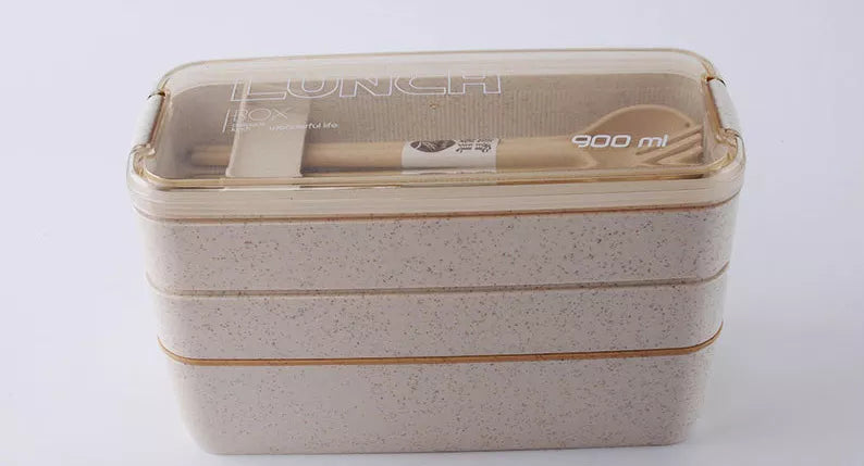 900ml Bento Lunch Box Leakproof with eco-friendly design and included utensils for convenient meals
