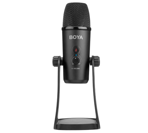BOYA PM700 USB condenser microphone with adjustable volume control for clear audio recording